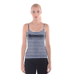 Small Blue And White Plaids Spaghetti Strap Top by ConteMonfrey