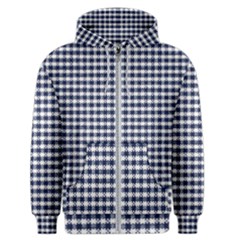 Small Blue And White Plaids Men s Zipper Hoodie by ConteMonfrey