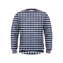 Small Blue And White Plaids Kids  Sweatshirt by ConteMonfrey