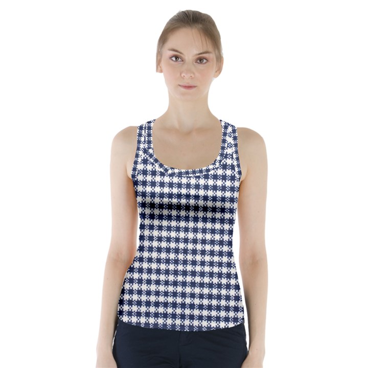 Small blue and white plaids Racer Back Sports Top