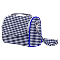 Small Blue And White Plaids Satchel Shoulder Bag by ConteMonfrey