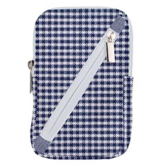 Small Blue And White Plaids Belt Pouch Bag (small) by ConteMonfrey