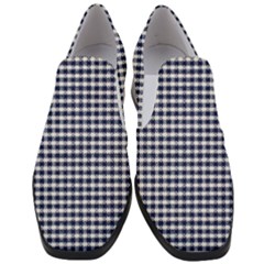 Small Blue And White Plaids Women Slip On Heel Loafers by ConteMonfrey