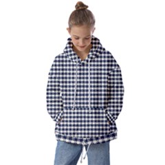 Small Blue And White Plaids Kids  Oversized Hoodie by ConteMonfrey