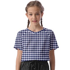 Small Blue And White Plaids Kids  Basic Tee by ConteMonfrey