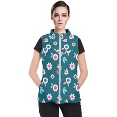 Cute Flowers Flower Seamless Model Spring Women s Puffer Vest