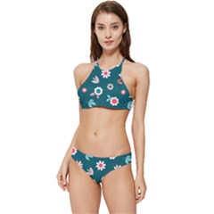 Cute Flowers Flower Seamless Model Spring Banded Triangle Bikini Set by Wegoenart