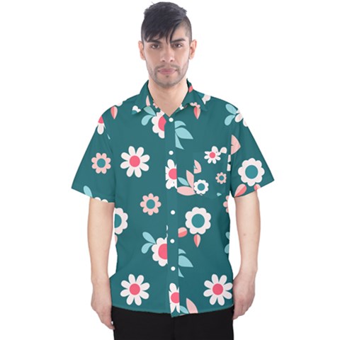 Cute Flowers Flower Seamless Model Spring Men s Hawaii Shirt by Wegoenart