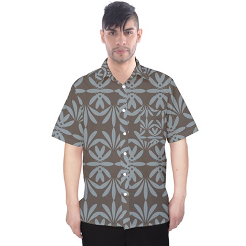 Floral Pattern Wallpaper Textile Men s Hawaii Shirt by Wegoenart