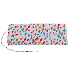 Hearts Heart Love Background Pattern Wallpaper Roll Up Canvas Pencil Holder (s) by Wegoenart