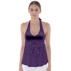 Background Pattern Texture Purple Babydoll Tankini Top by Wegoenart