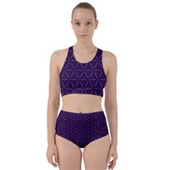 Background Pattern Texture Purple Racer Back Bikini Set by Wegoenart