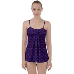 Background Pattern Texture Purple Babydoll Tankini Set by Wegoenart