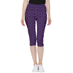 Background Pattern Texture Purple Inside Out Lightweight Velour Capri Leggings  by Wegoenart