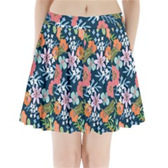 Flowers Flower Flora Nature Floral Background Painting Pleated Mini Skirt by Wegoenart