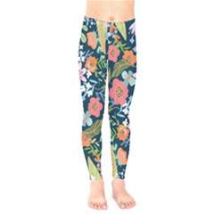 Flowers Flower Flora Nature Floral Background Painting Kids  Leggings by Wegoenart