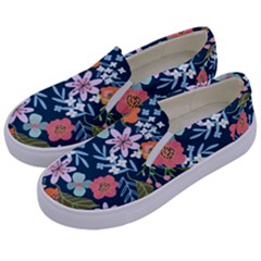 Flowers Flower Flora Nature Floral Background Painting Kids  Canvas Slip Ons by Wegoenart