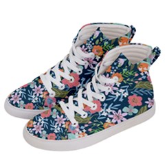 Flowers Flower Flora Nature Floral Background Painting Women s Hi-top Skate Sneakers by Wegoenart