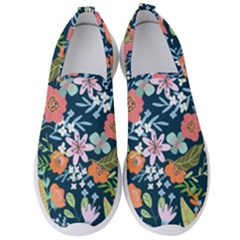 Flowers Flower Flora Nature Floral Background Painting Men s Slip On Sneakers by Wegoenart