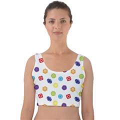 Chakras Cakra Yoga Symbol Template Velvet Crop Top by Wegoenart