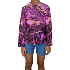 Mirror Fractal Kids  Long Sleeve Swimwear by Sparkle