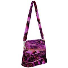 Mirror Fractal Zipper Messenger Bag by Sparkle