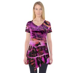 Mirror Fractal Short Sleeve Tunic  by Sparkle