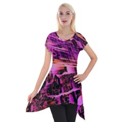 Mirror Fractal Short Sleeve Side Drop Tunic by Sparkle