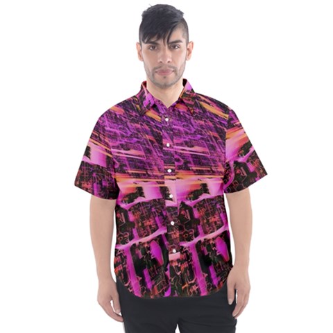 Mirror Fractal Men s Short Sleeve Shirt by Sparkle