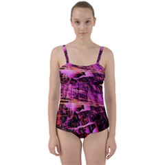 Mirror Fractal Twist Front Tankini Set by Sparkle