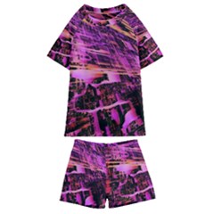 Mirror Fractal Kids  Swim Tee And Shorts Set by Sparkle