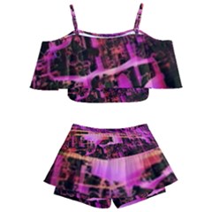 Mirror Fractal Kids  Off Shoulder Skirt Bikini by Sparkle