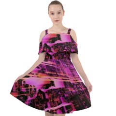 Mirror Fractal Cut Out Shoulders Chiffon Dress by Sparkle