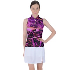 Mirror Fractal Women s Sleeveless Polo Tee by Sparkle