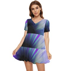 Mirror Fractal Tiered Short Sleeve Babydoll Dress by Sparkle