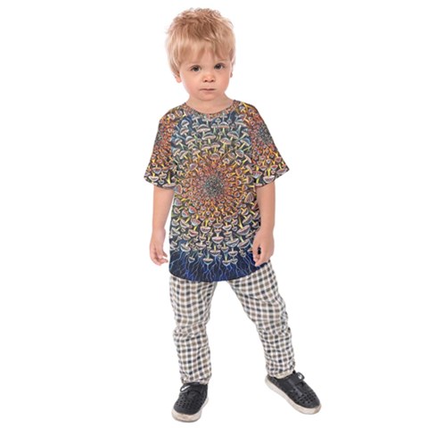 Mirror Fractal Kids  Raglan Tee by Sparkle