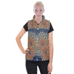 Mirror Fractal Women s Button Up Vest by Sparkle