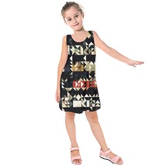 Art-design-color-banner-wallpaper Kids  Sleeveless Dress by Jancukart