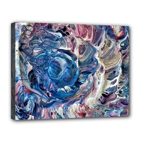 Abstract Ammonite Canvas 14  X 11  (stretched) by kaleidomarblingart