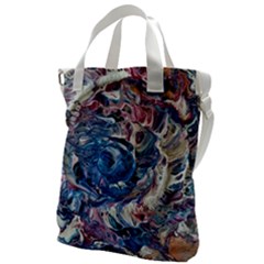 Abstract Ammonite Canvas Messenger Bag by kaleidomarblingart