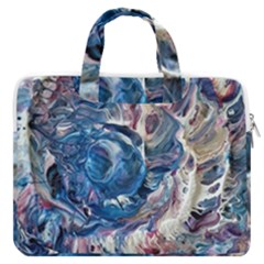 Abstract Ammonite Macbook Pro 16  Double Pocket Laptop Bag  by kaleidomarblingart