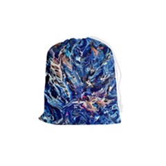 Cobalt Delta Drawstring Pouch (medium) by kaleidomarblingart