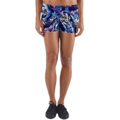 Cobalt Delta Yoga Shorts by kaleidomarblingart