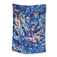 Cobalt Delta Small Tapestry by kaleidomarblingart