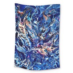 Cobalt Delta Large Tapestry by kaleidomarblingart