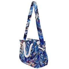 Cobalt Delta Rope Handles Shoulder Strap Bag by kaleidomarblingart