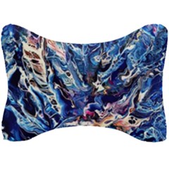 Cobalt Delta Seat Head Rest Cushion by kaleidomarblingart