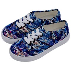 Cobalt Delta Kids  Classic Low Top Sneakers by kaleidomarblingart