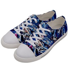 Cobalt Delta Women s Low Top Canvas Sneakers by kaleidomarblingart