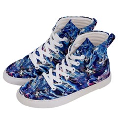 Cobalt Delta Women s Hi-top Skate Sneakers by kaleidomarblingart